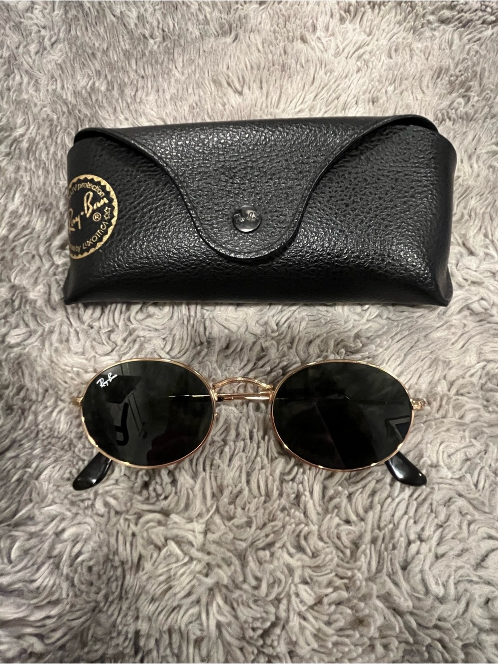 Ray-Ban Oval Gold Frame Sunglasses